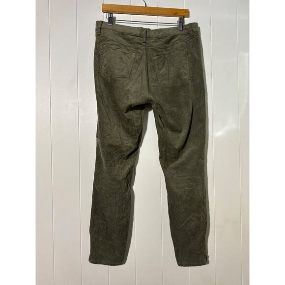 Loft Womens Olive Green Corduroy Pants With Zipper Ankle Details Size 30 - Picture 5 of 8